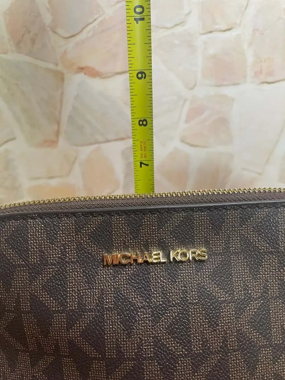Michael Kors Cindy Signature Logo Dome Crossbody Bag Brown